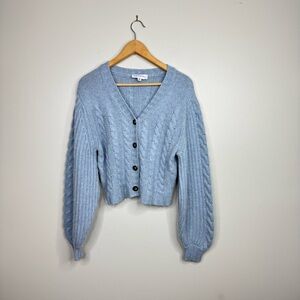 Something Navy Cableknit Cardigan Button Front Sweater XS